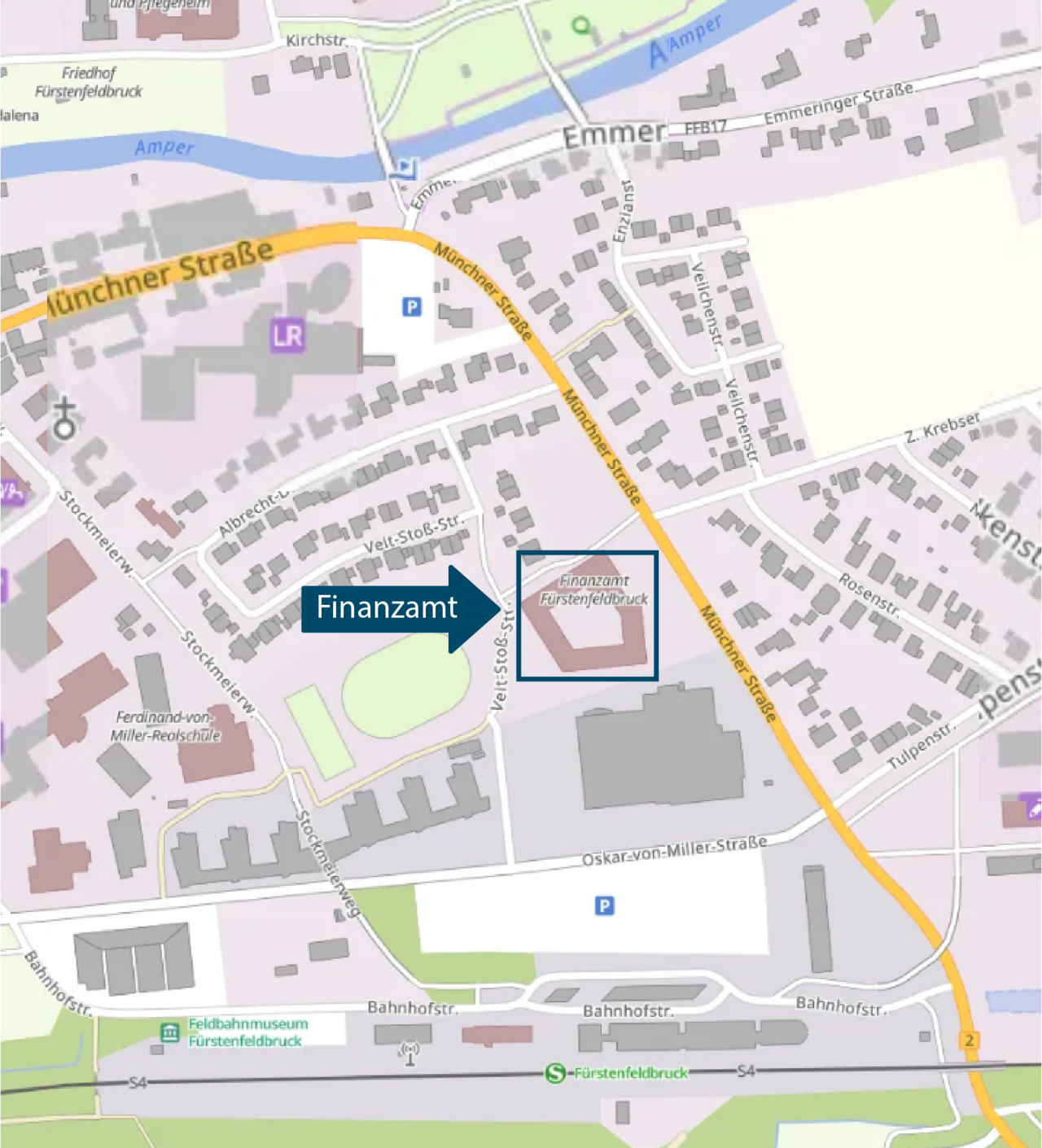  Stadtplan Fürstenfeldbruck, Münchner Straße 36
